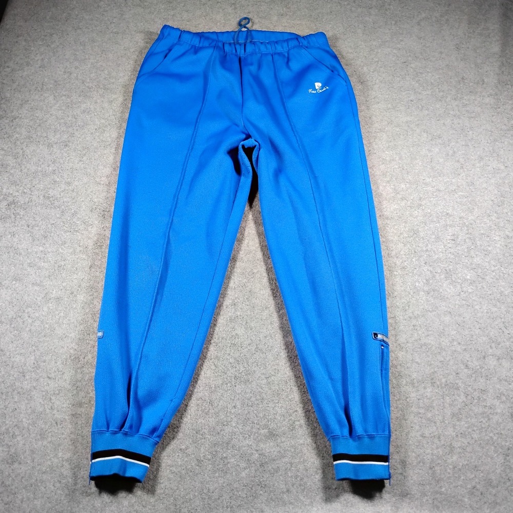 Vintage Pierre Cardin Ligne Sport Blue Track Pants Pintuck Joggers Size 4 Paris